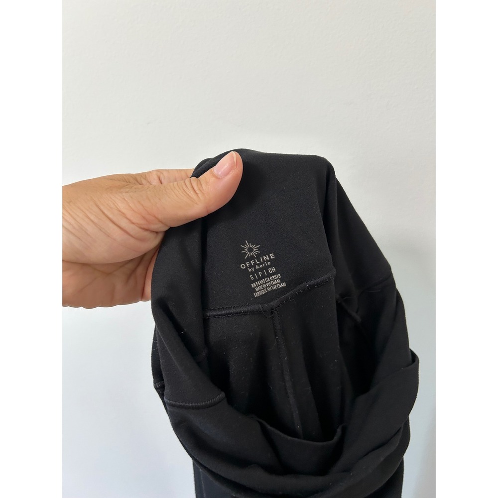 OFFLINE by Aerie Real Me Crossover High Waisted Flare Leggings Black Small - Picture 5 of 10